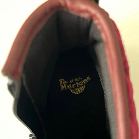 Dr. Martens 1460 Quilted Cherry Red Velvet Boots Women's 7 Grunge Vamp Vegan NEW - Picture 9 of 13